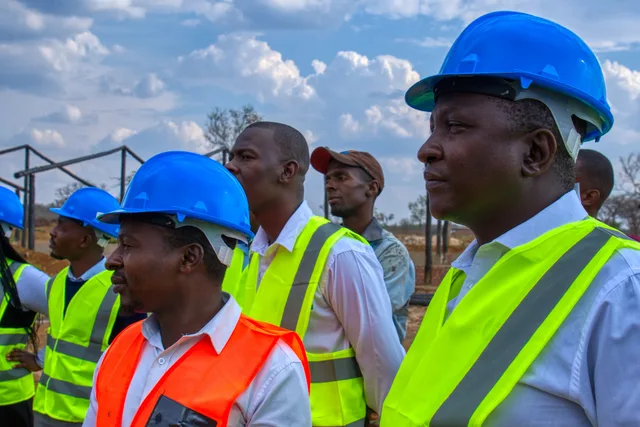 Leadership reviewing progress on site
